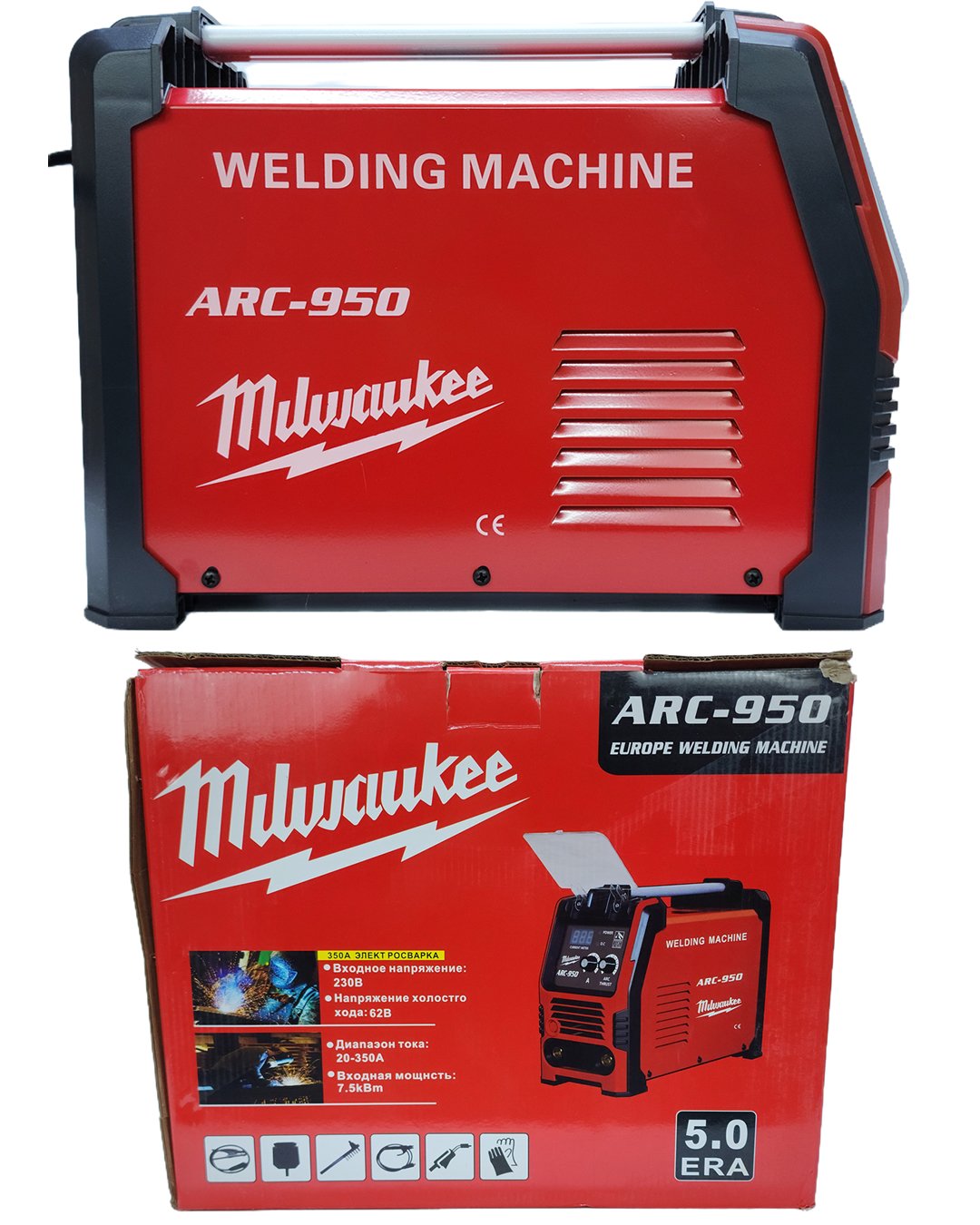 Milwaukee EEA401 ARC 950 İnverter Dijital Kaynak Makinesi (Kırmızı) parçalar
