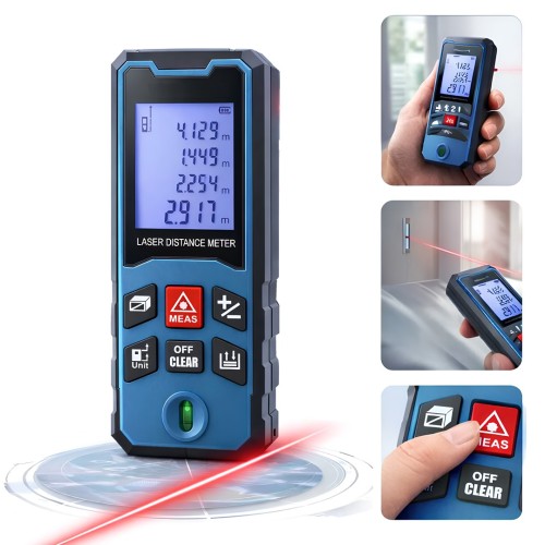ASR ASR945 Lazer Terazili Dijital Mesafe Ölçer - Mavi (100 Metre)