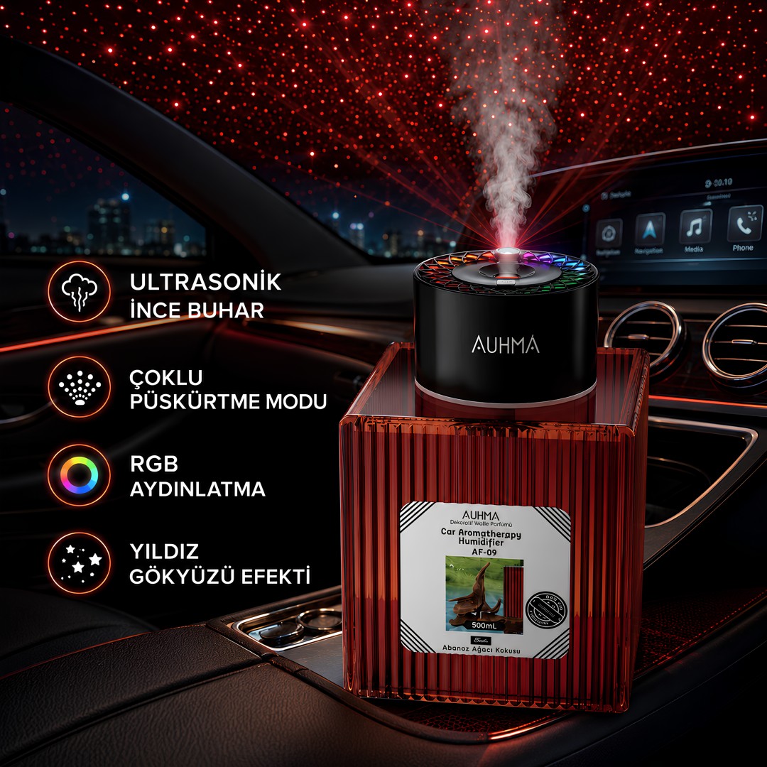 Auhma Af 09 500 Ml Rgb Yildiz Projeksiyonlu Arac Ici Nemlendirici Model Fiyatlar