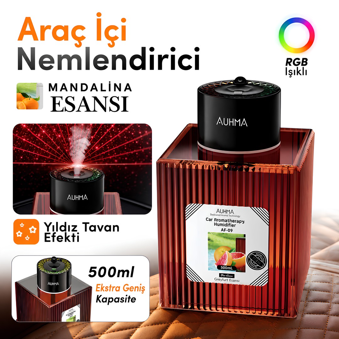 Auhma Af 09 500 Ml Rgb Yildiz Projeksiyonlu Arac Ici Nemlendirici Teknik Ozellikleri