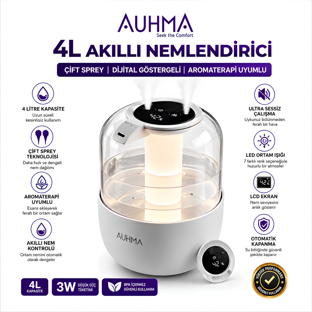 Auhma Aph 08 4litre Cift Sprey Akilli Hava Nemlendirici Teknik Ozellikleri