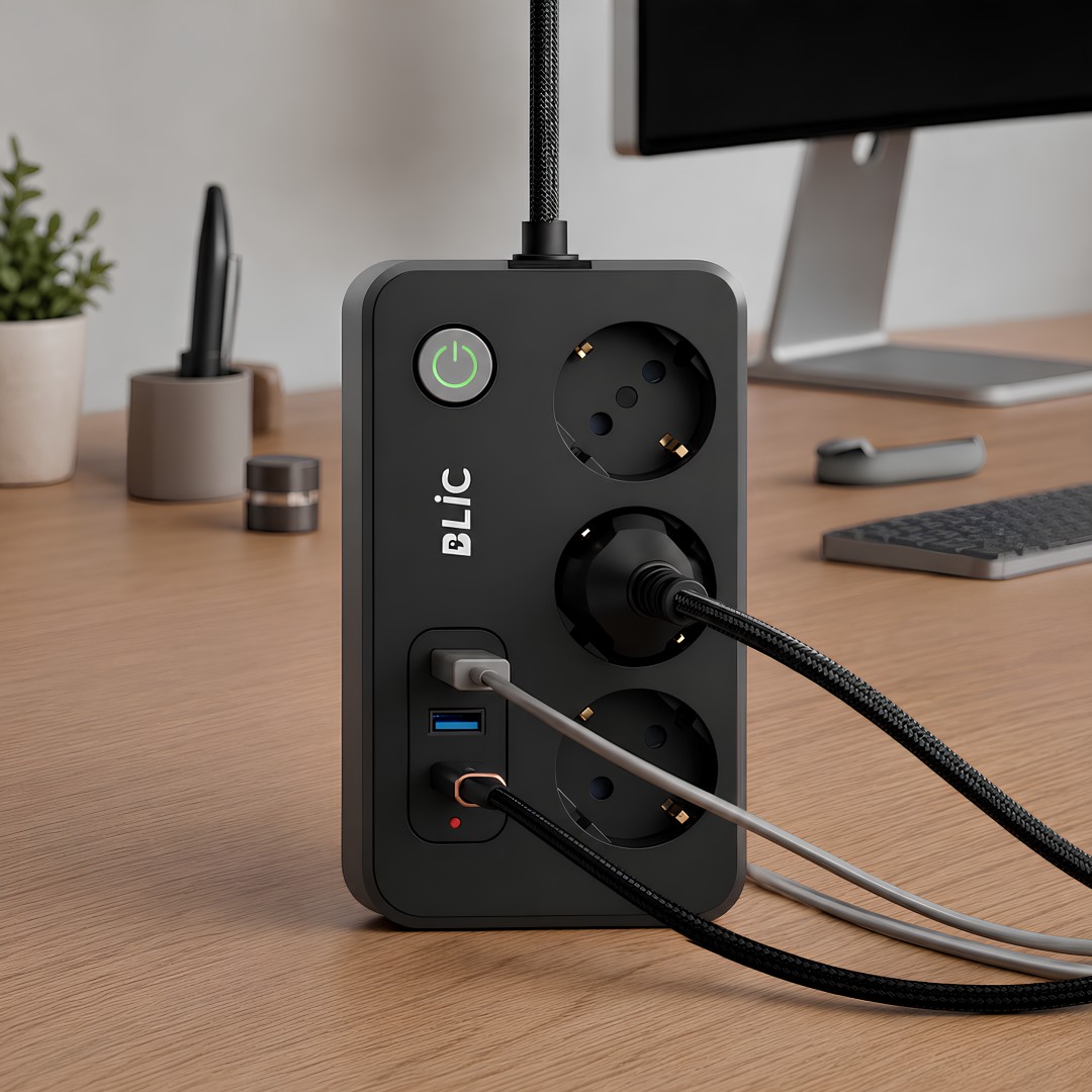 BLIC FTR-02 3lü USB-C PD 20W Akım Korumalı Priz