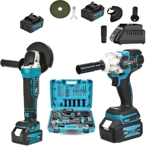 BoschPlus EEA187 Akülü Ultra 2li Set 58w Somun Sökme ve 125mm Avuç Taşlama