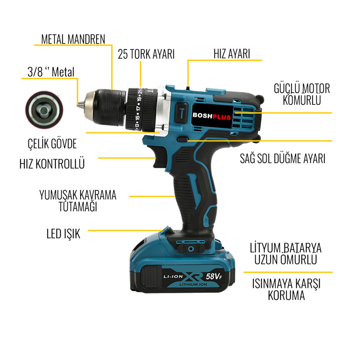 Bosch Eea217 58vf 5ah Celik Mandrenli Ozellikler