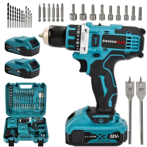 BoschPlus EEA217 58vf 5ah Çelik Mandrenli Şarjlı Matkap Seti