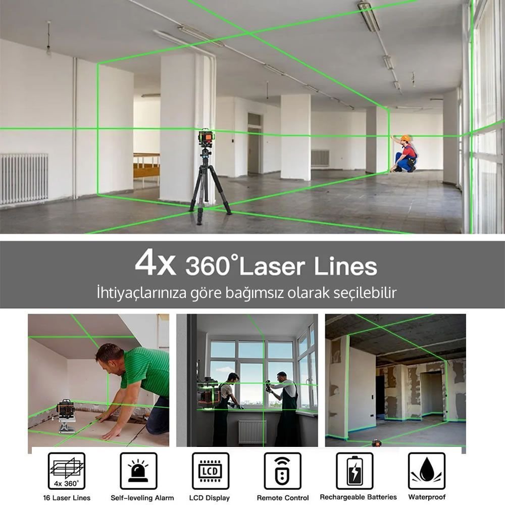 Bosch eea245 4d 12 köşe 360 derece hizalama lazer terazi metre fiyatları