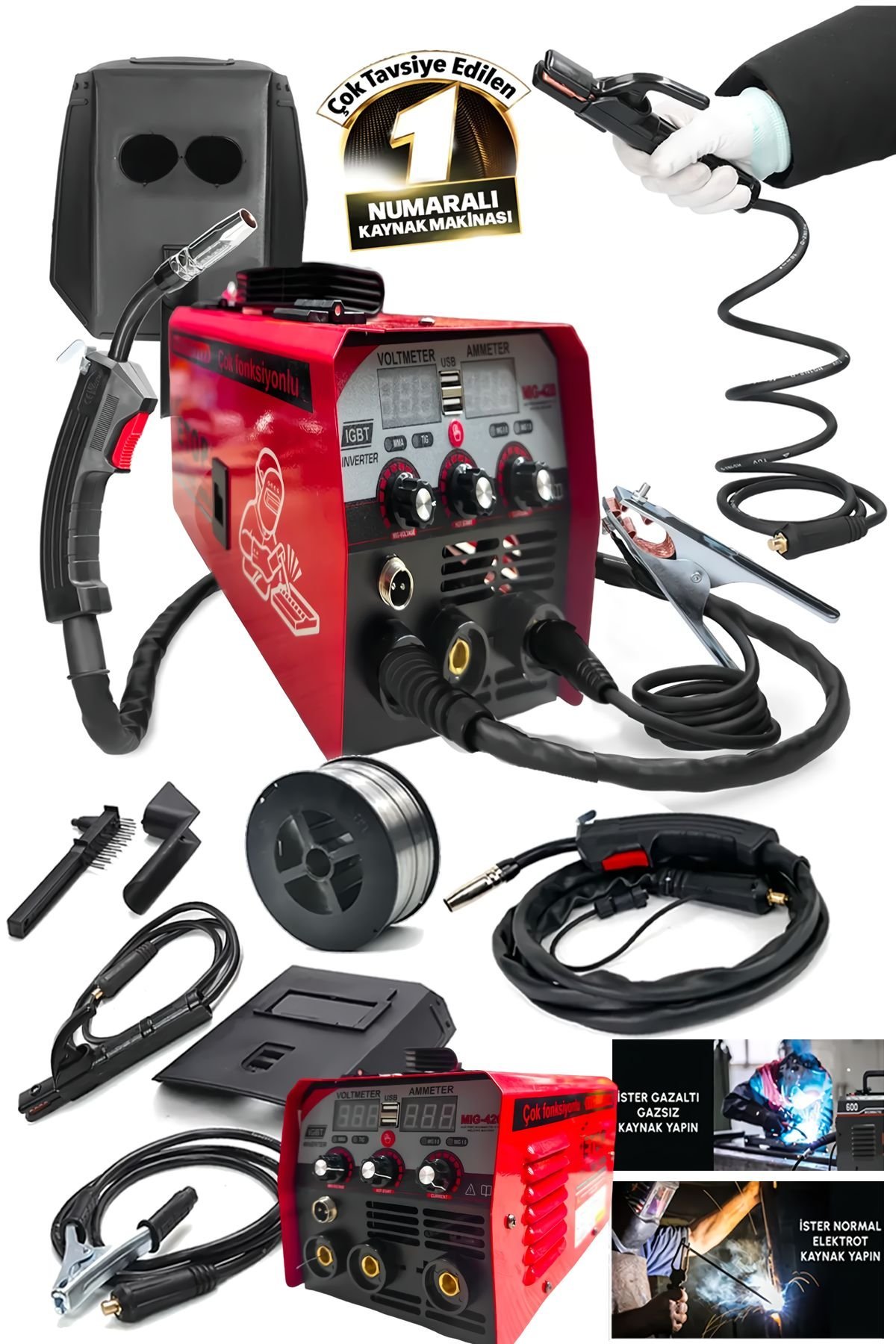 Bosch premium tig mig mma 3 özellikli gazsız gaz altı kaynak makinesi