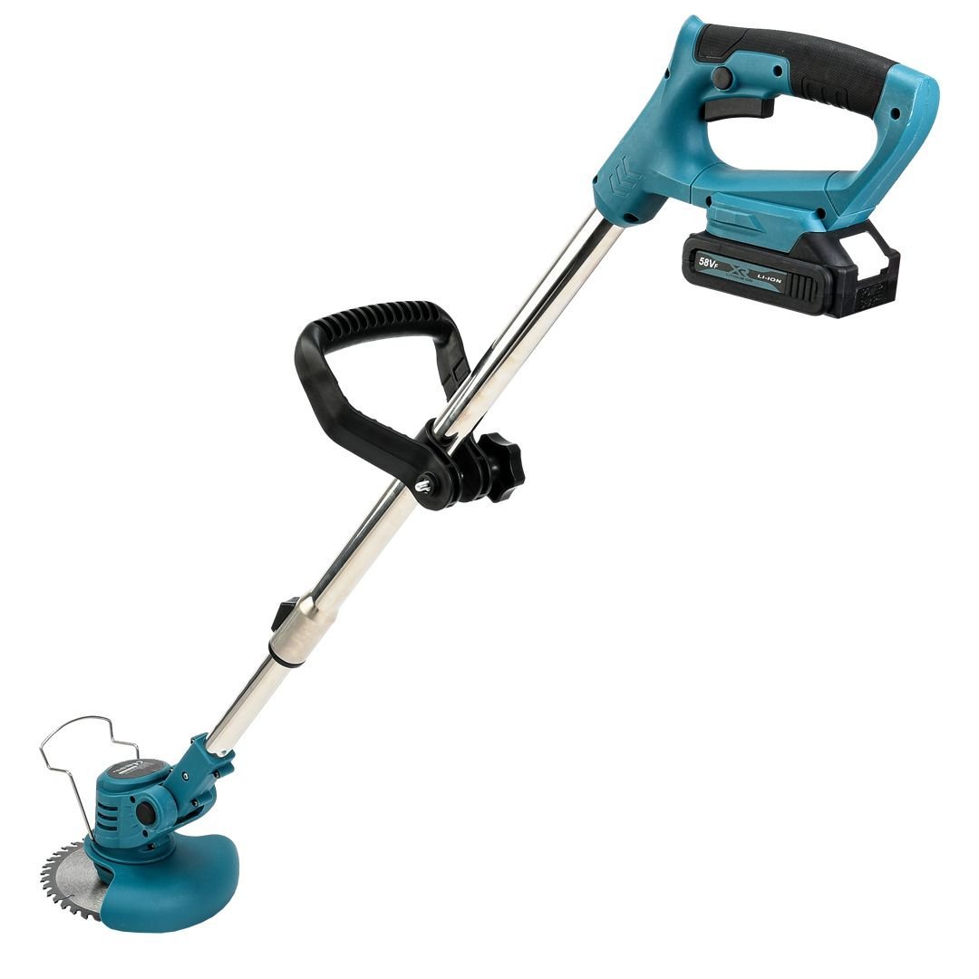 BoschPlus EEA330 Çift Akülü 58Vf Şarjlı Ot, Dal, Çim Biçme Makinesi (Mavi)