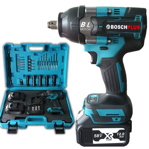 BoschPlus EEA342 Yeni Profesyonel Kömürsüz Akülü 58vf Somun Sıkma Sökme Seti 600Nm