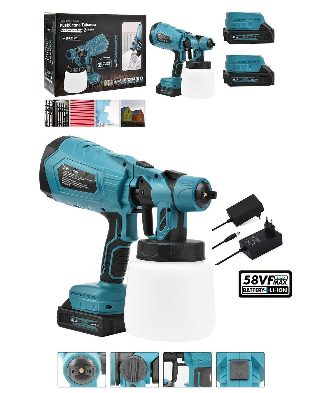 Bosch Plus EEA373 Yüksek Basınçlı Çift Akülü Sprey Boya Püskürtme Tabancası 58Vf model ve fiyatlar