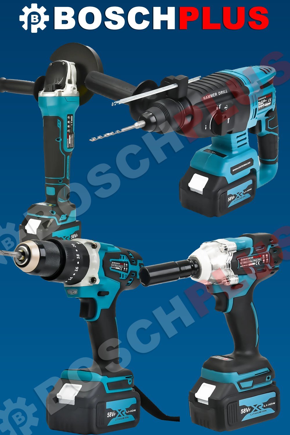 Bosch Plus EEA090 Akülü Ultra 4lü Set Makina 58vf 5ah
