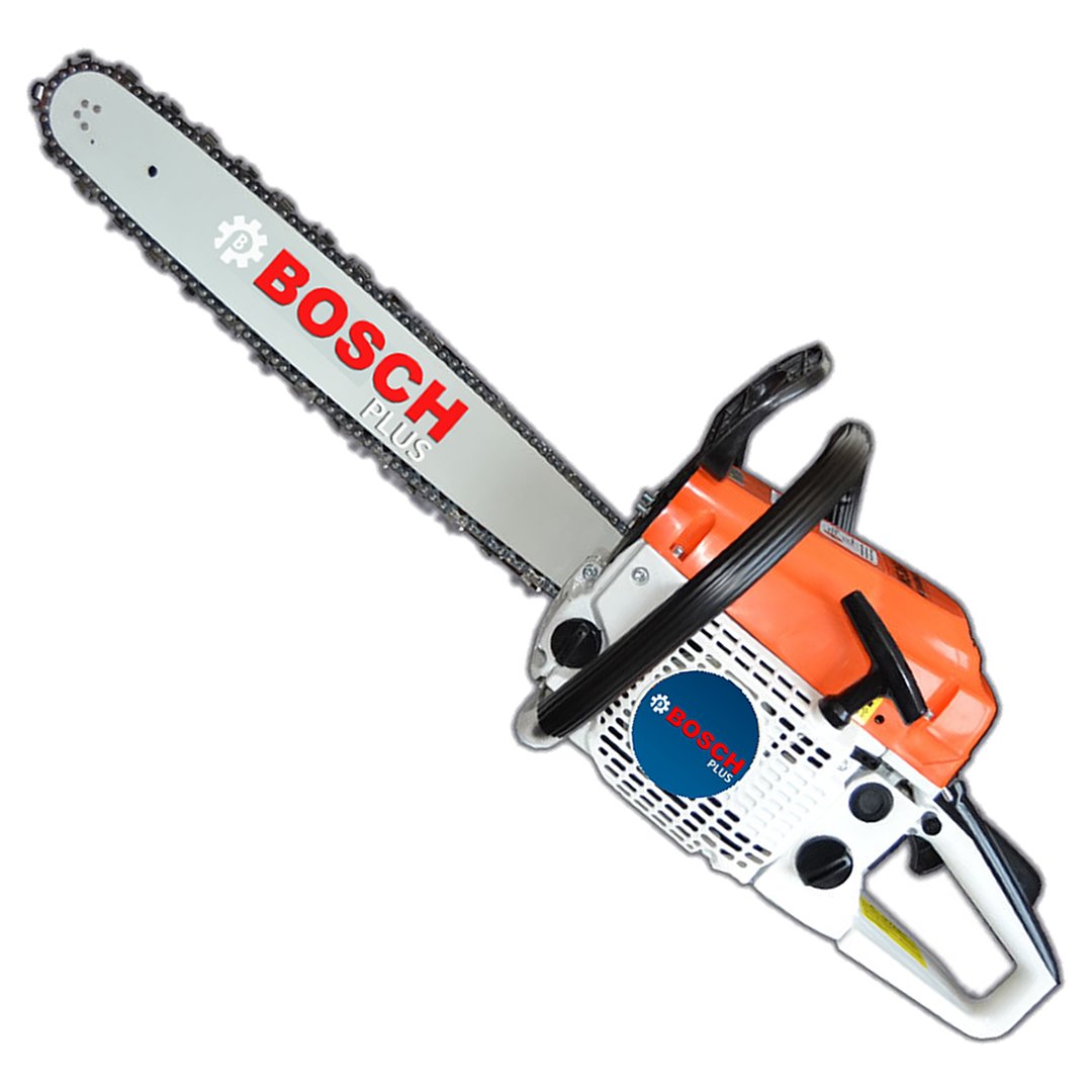 BoschPlus EEA357 Ekstra Güçlü 52CC Benzinli Ağaç Odun Dal Kesme Motoru Benzinli Testere Hızar Motoru (Turuncu Beyaz)