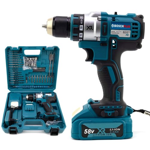 BoschPlus EEA339 Xr Darbesiz Çift Batarya 58vf 5ah Şarjlı Matkap Seti