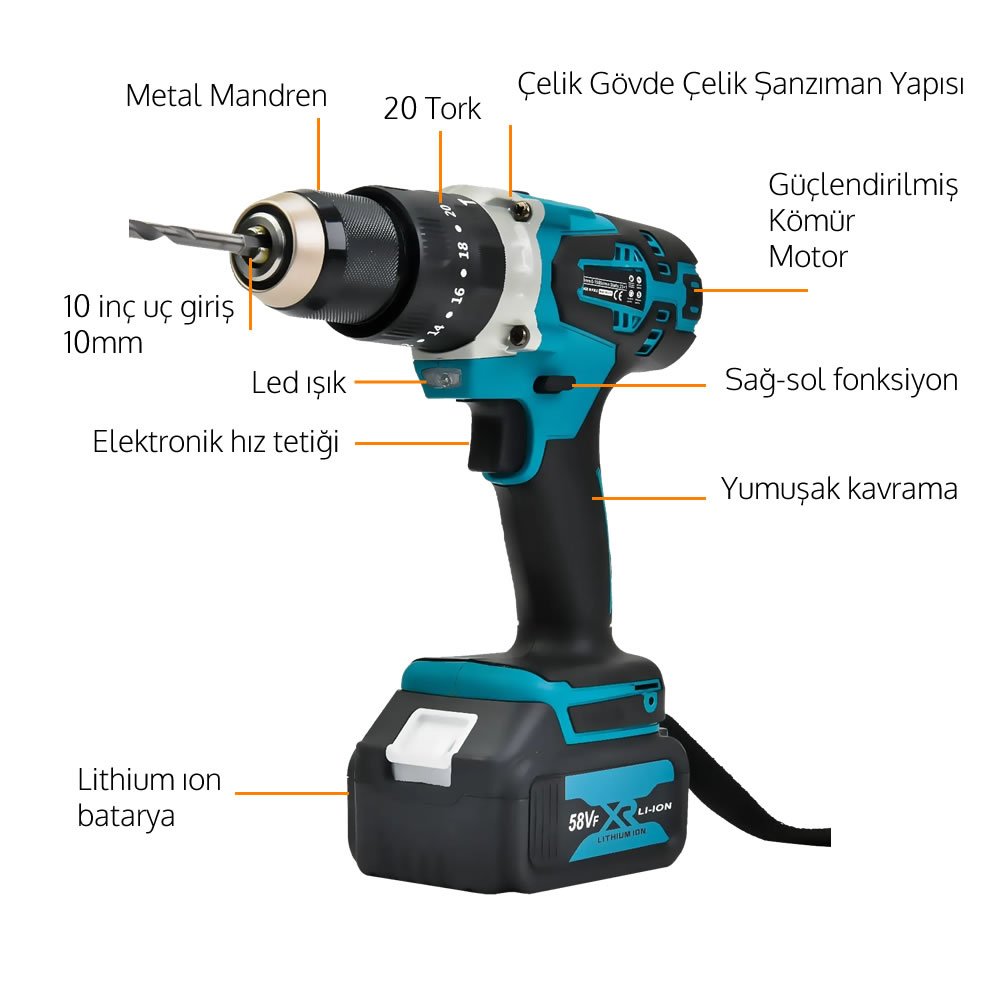 Bosch Plus EEA365 Ultra 5li Grup Set Vidalama, Somun Sıkma, Kırıcı Delici, Avuç Taşlama ve 12 Köşe Lazer Metre 58Vf vidalama özellikleri