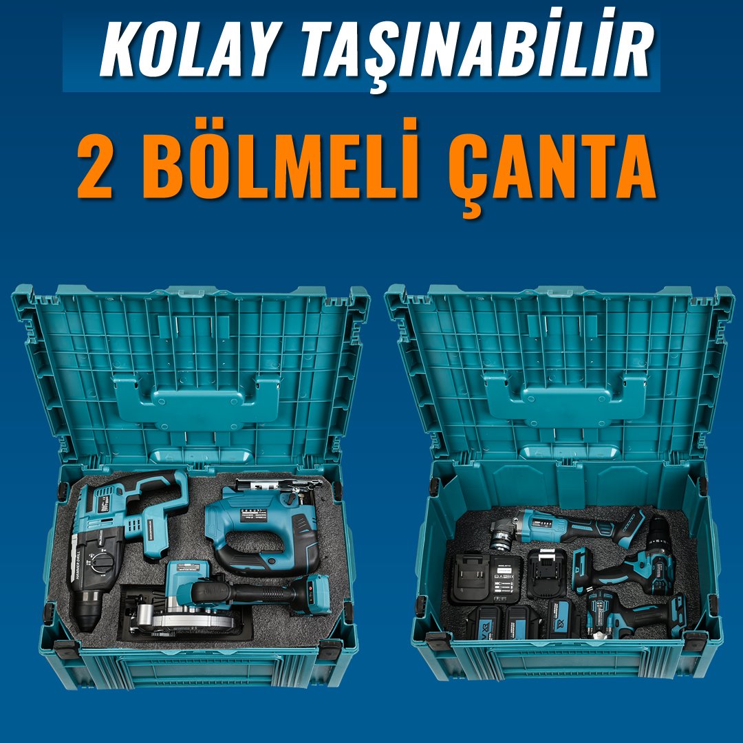 Bosch Plus EEA370 Akülü Süper 6lı Set Makina 88vf 5ah çantası