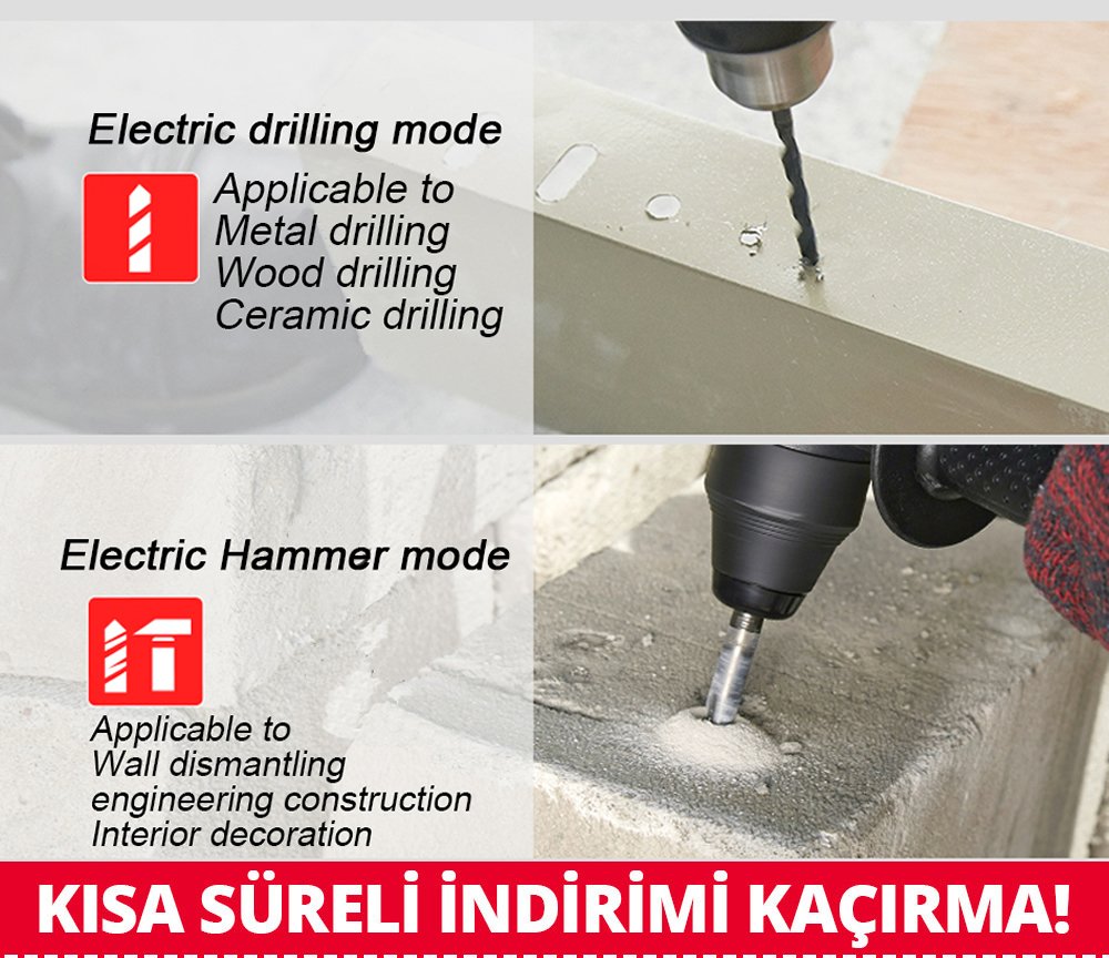 Bosch Plus EEA380 Profesyonel Elektrikli 13mm Darbeli Matkap (Mavi) kullanım alanı