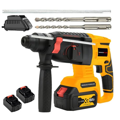 BoschPlus EEA382 Profesyonel Akülü Kömürsüz Kırıcı Delici Hilti 88Vf (Sarı)