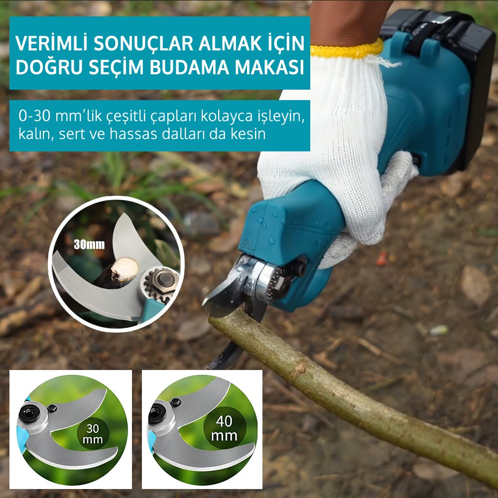 Bosch Plus EEA384 Profesyonel Akülü Dal Budama Makası 40mm 58Vf 10p