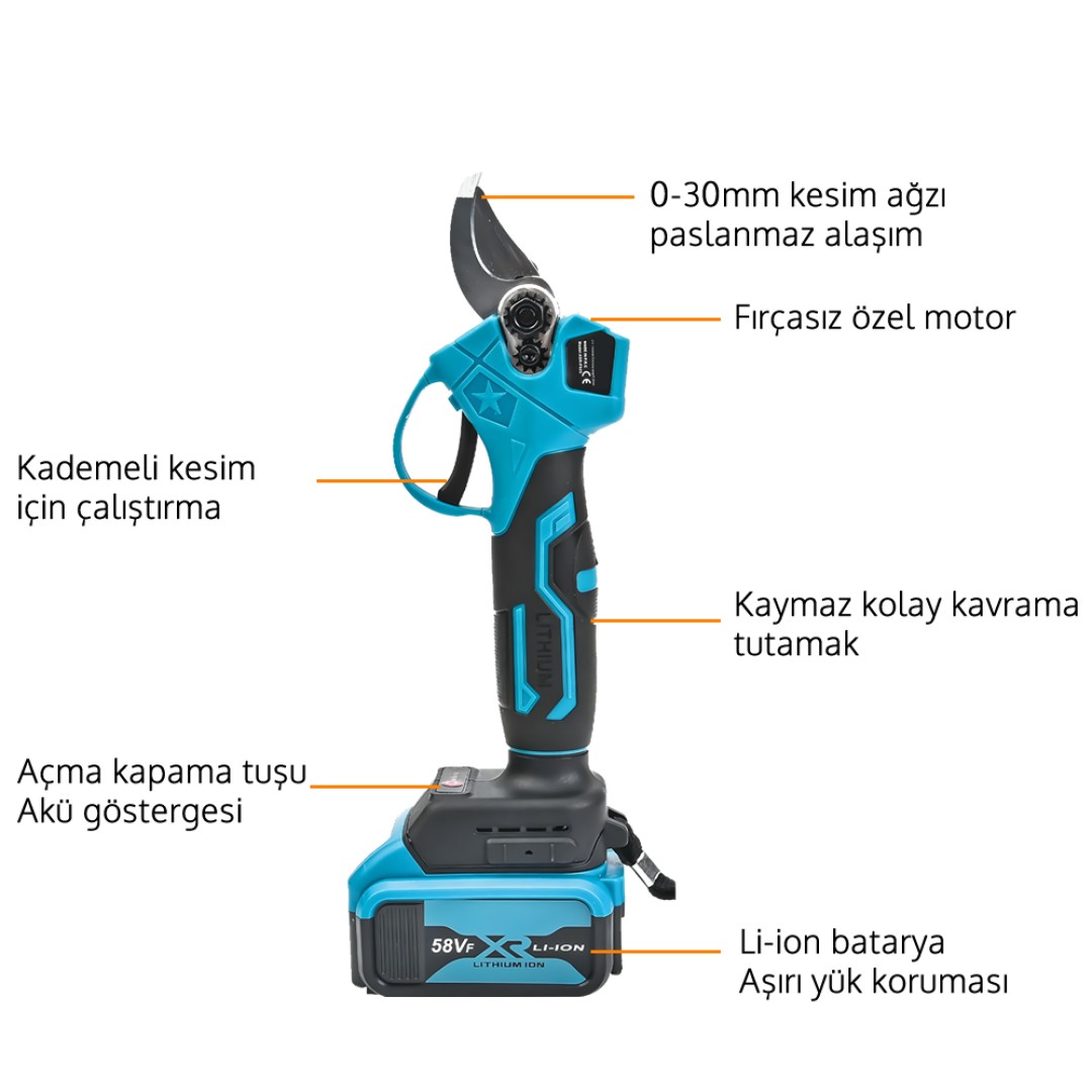 Bosch Plus EEA384 Profesyonel Akülü Dal Budama Makası 40mm 58Vf 10p teknik özellikler