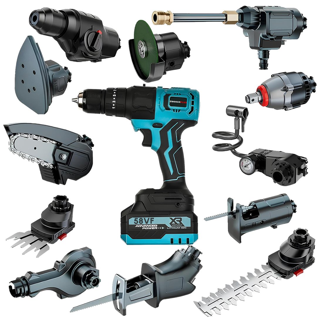 BoschPlus EEA391 Akülü Kömürsüz 13 Başlıklı Multi Makina Seti 58Vf Çok Amaçlı Başlıklı