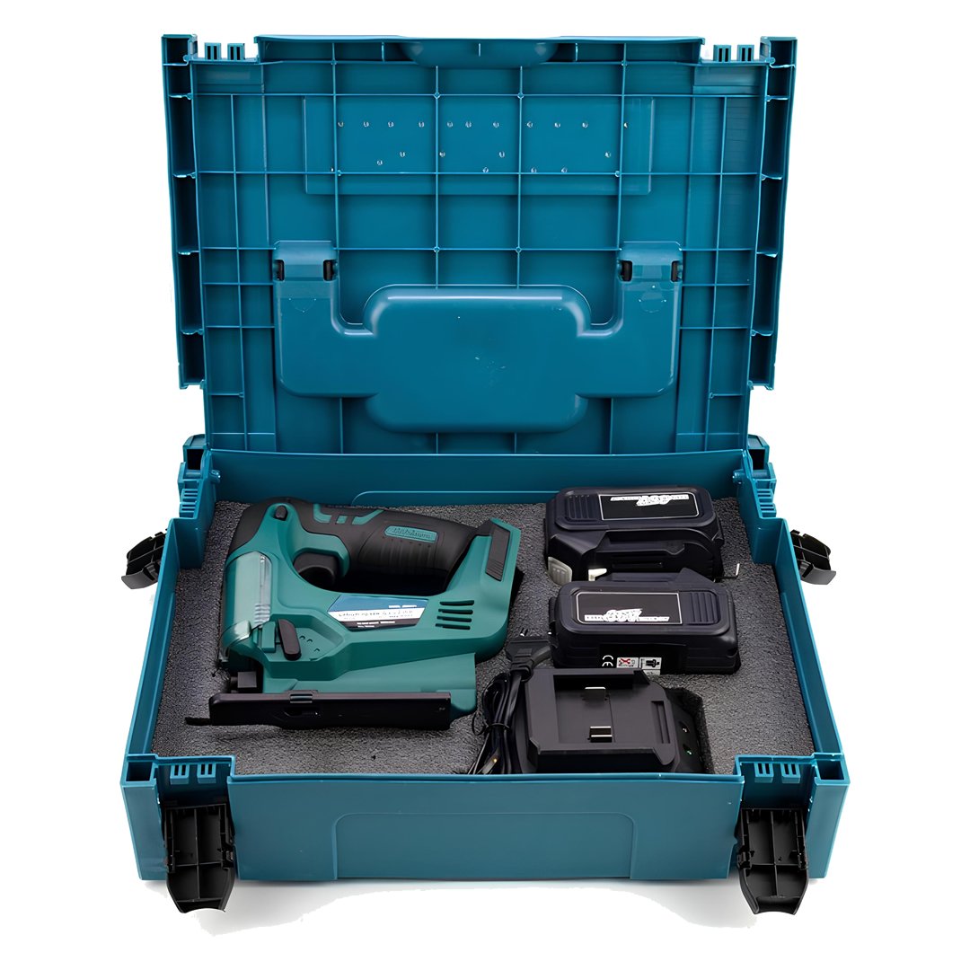 BoschPlus EEA427 Akülü Kömürsüz Motor Ayarlanabilir Çift Bataryalı Dekupaj Testere 36V 5ah Mavi çantası