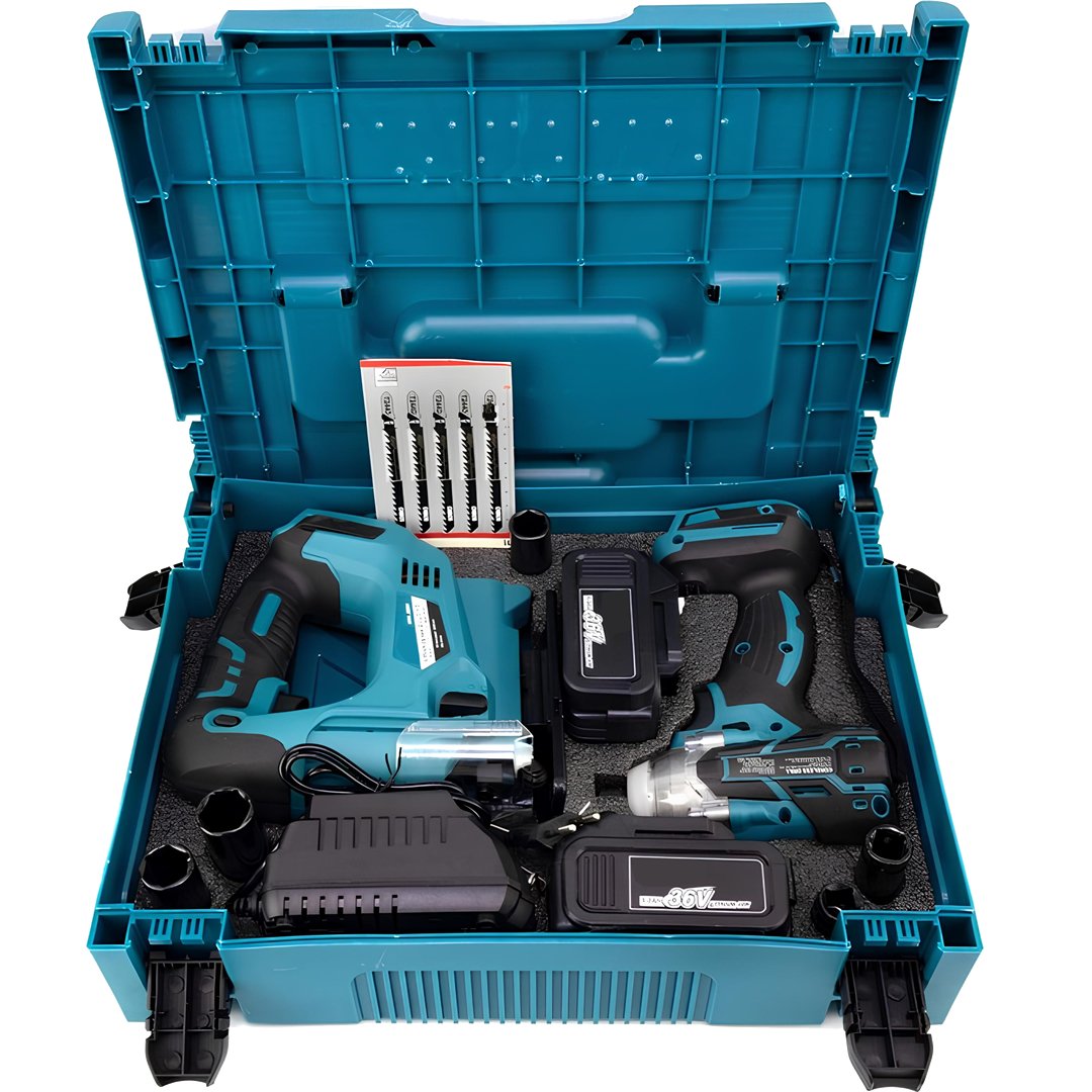 BoschPlus EEA429 Akülü Kömürsüz 2li Set Ayarlanabilir Dekupaj Testere ve 350Nm Somun Sıkma Sökme 36V 5ah (Mavi) kullanımı