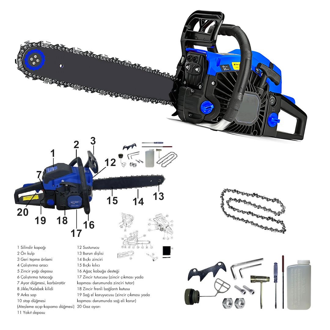 BoshPlus EEA434 Benzinli Ağaç Motor Testere (Mavi) özellikleri