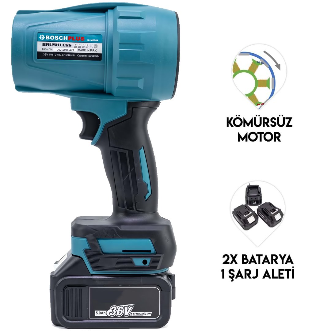 BoschPlus EEA444 Kömürsüz Çift Akülü Hava Üfleme Makinesi 36v 5ah (Mavi) model ve fiyatlar