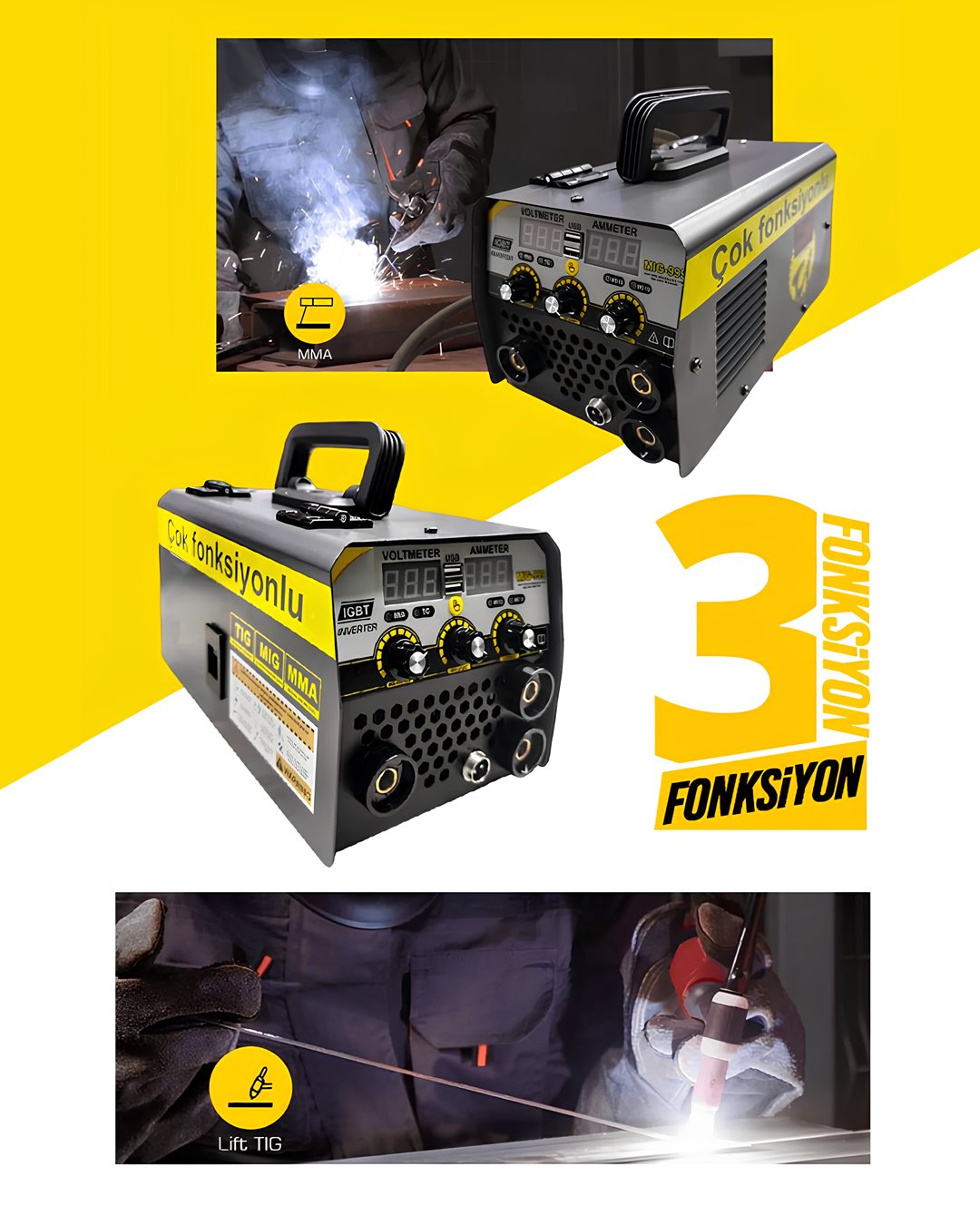 KeyaTec EEA456 Çok Fonksiyonlu TIG MMA MIG 999 Gazsız Gaz Altı Kaynak Makinesi model ve fiyatlar