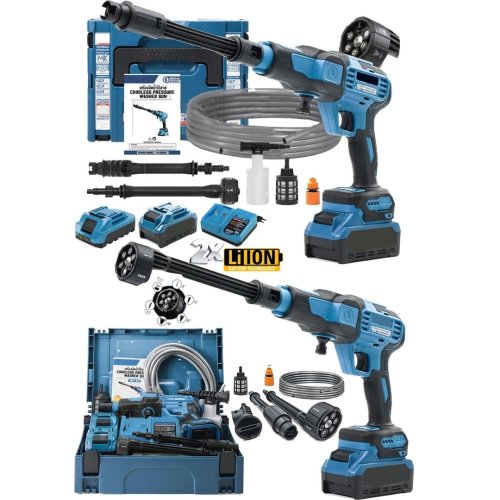 BoschPlus EEA459 Yüksek Basınçlı Çift Akülü 10 Pilli 21500WH Kömürsüz Titanyum Motor Oto Araç Bahçe Yıkama Ilaçlama