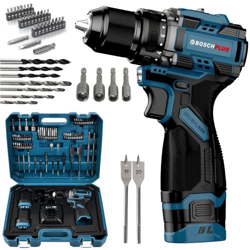 Boschplus EEA453 Yeni Akülü Kömürsüz Armut Batarya Vidalama Matkap Seti Çantalı 70 Parça 16V 2Ah