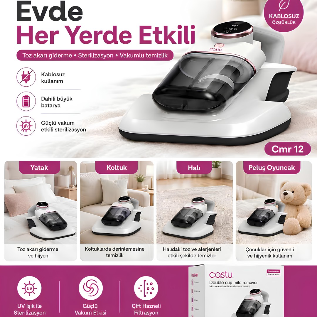 Castu Cmr 12 14000 Pa Sarjli Uv Akar Temizleyici Supurge Model Fiyatlari