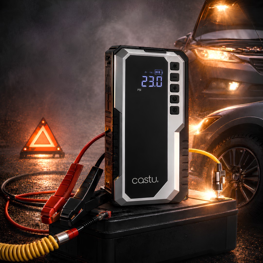 CASTU CS68 Plus 5i 1 Arada 12000 mAh Akü Takviye Cihazı ve 150 PSI Hava Kompresörü