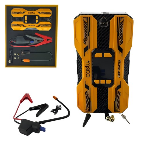 Castu CS73 Plus Max 18000mAh Akü Takviye Cihazı 4ü 1 Arada Jump Starter Kompresör Powerbank 150 PSI Led Işık