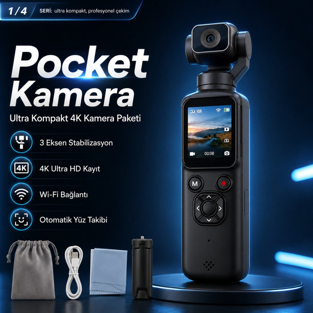 Castu HJD05 Ultra Kompakt 4K Pocket Kamera 3 Eksen Stabilizasyonlu özellikleri
