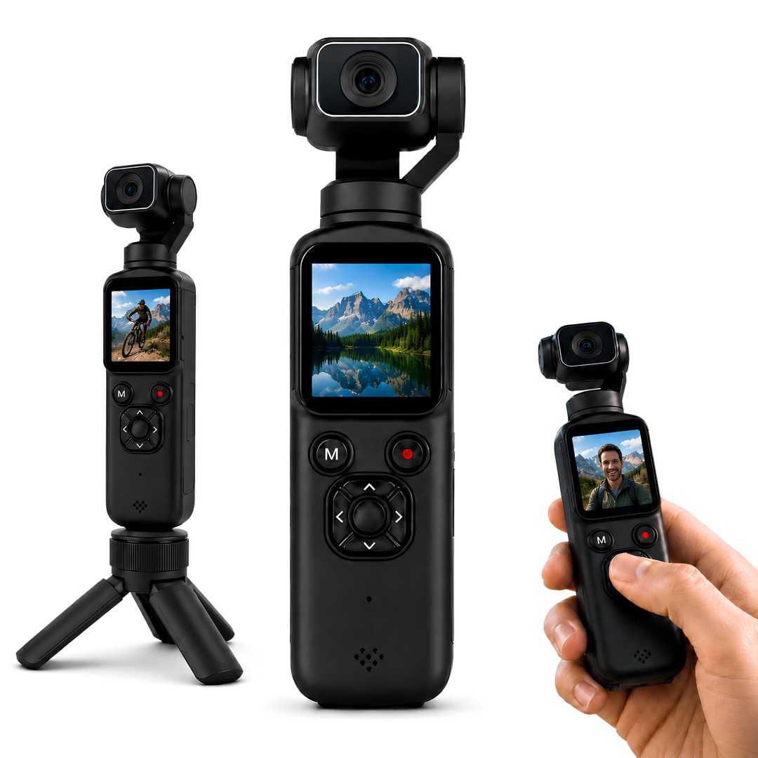 Castu HJD05 Ultra Kompakt 4K Pocket Kamera 3 Eksen Stabilizasyonlu Wi-Fi Kamera Seti