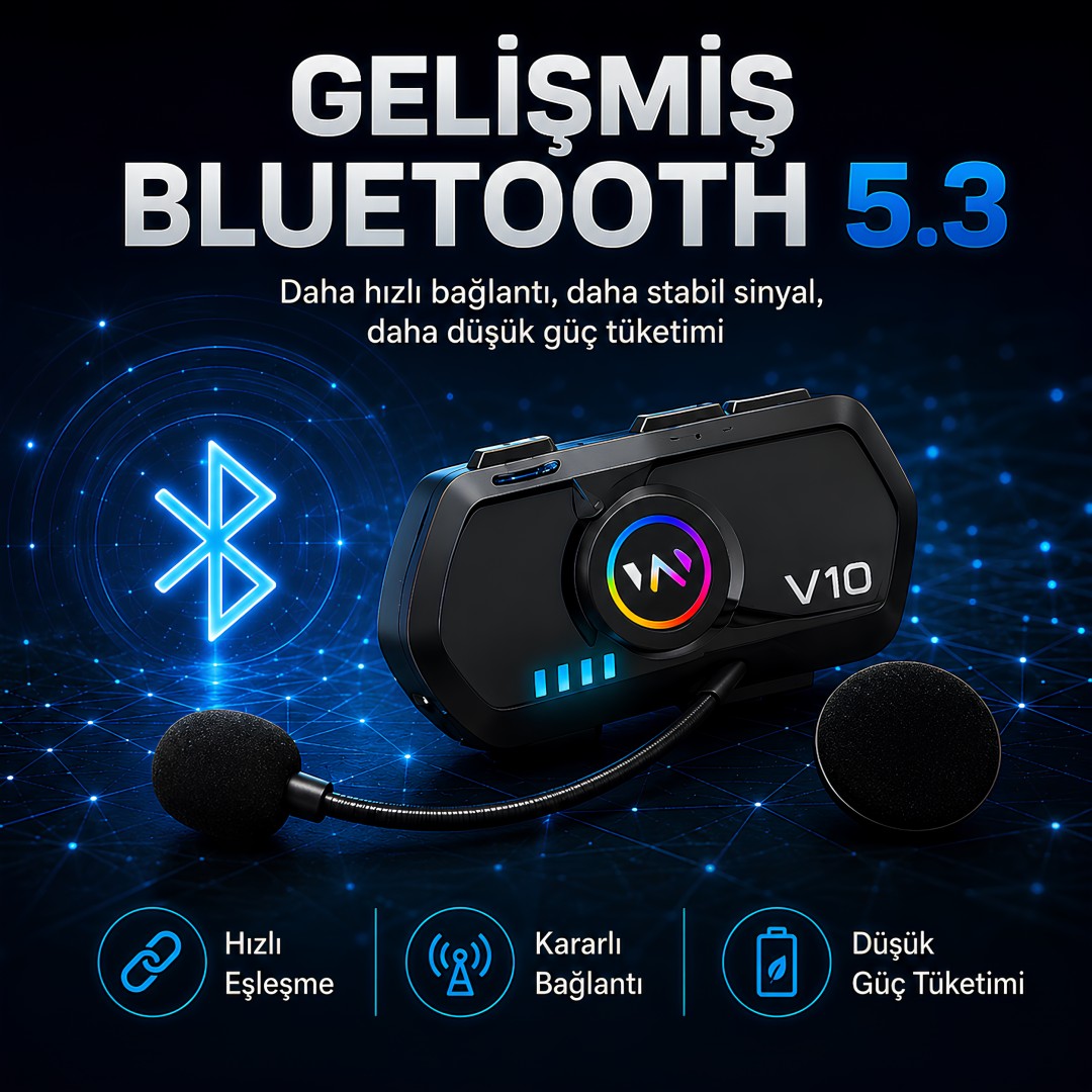 Castu Y10 V10 Bluetooth 5 3 Kablosuz Kask Kulakligi Ipx6 Ayrintilari