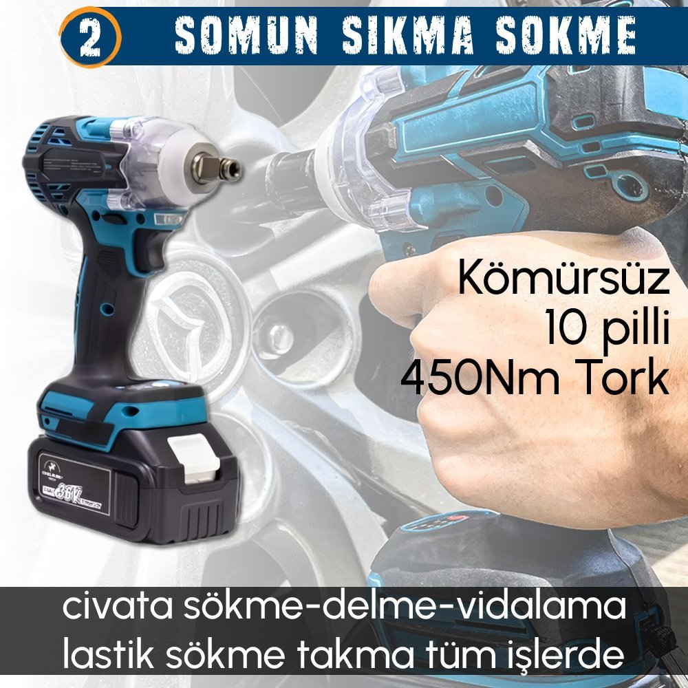 CHELİKBEİ EEA378 Akülü 7li Set somun sıkma sökme özellikleri