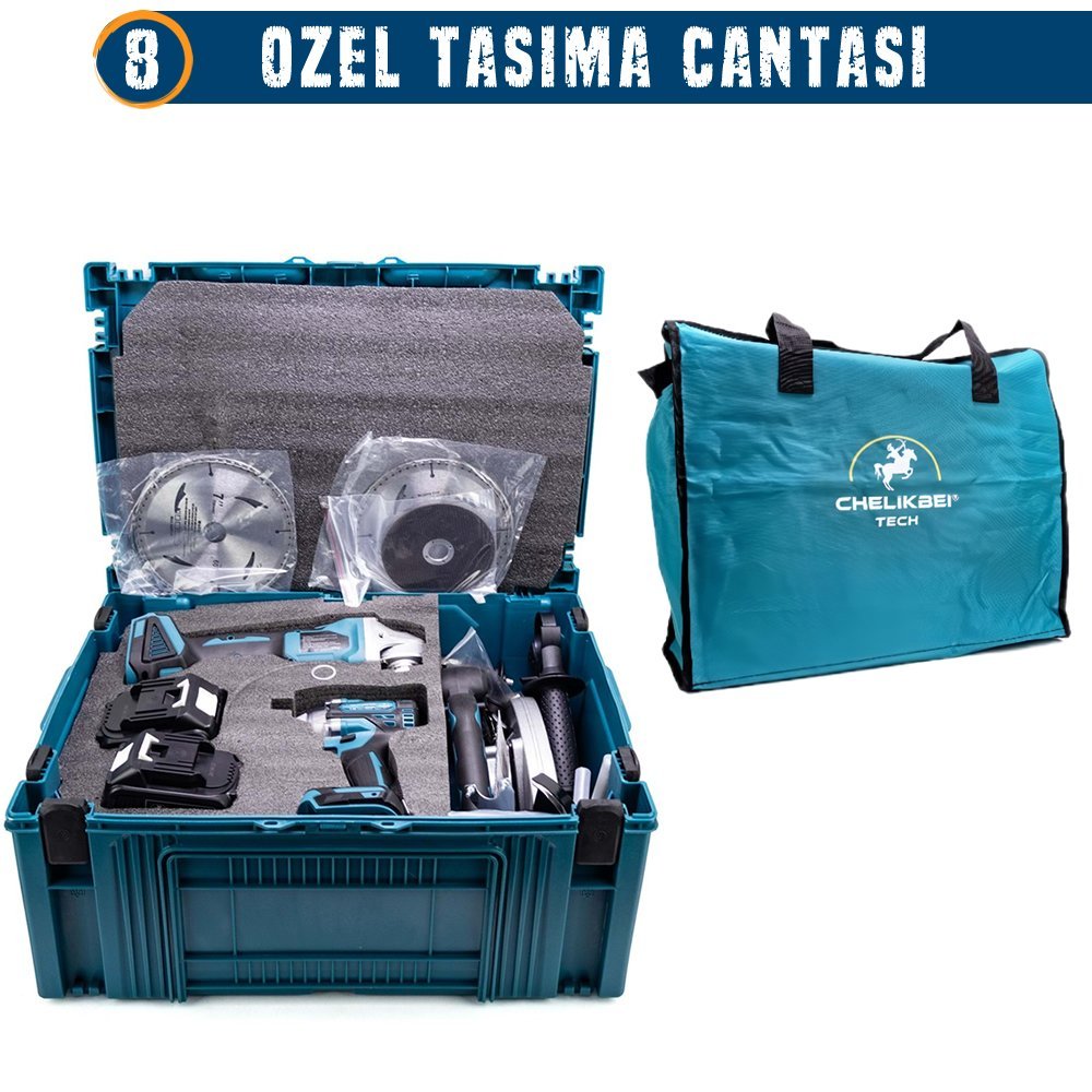 CHELİKBEİ EEA378 Akülü 7li Set taşıma çantası