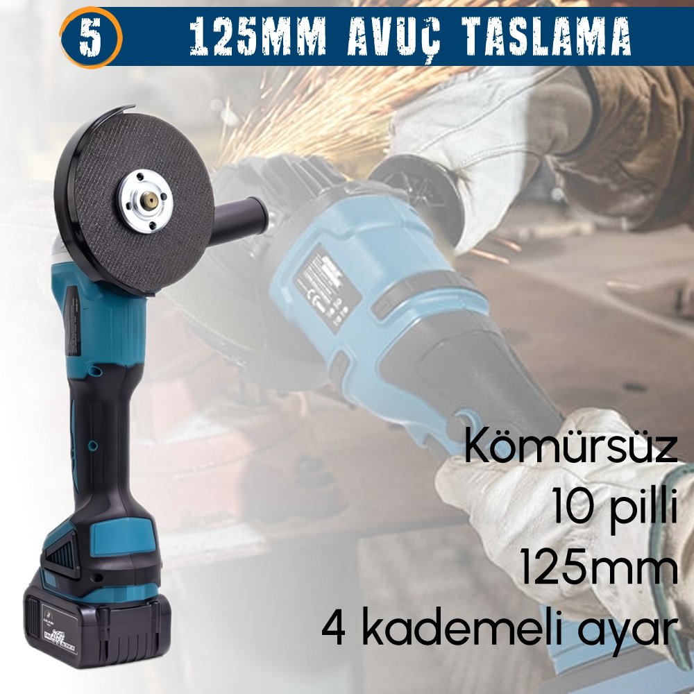 CHELİKBEİ EEA379 Akülü 8li Set avuç taşlama