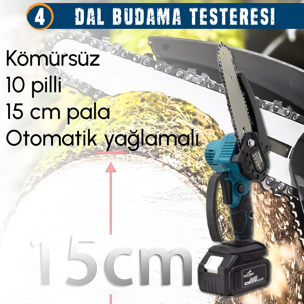CHELİKBEİ EEA379 Akülü 8li Set budama testeresi özellikleri