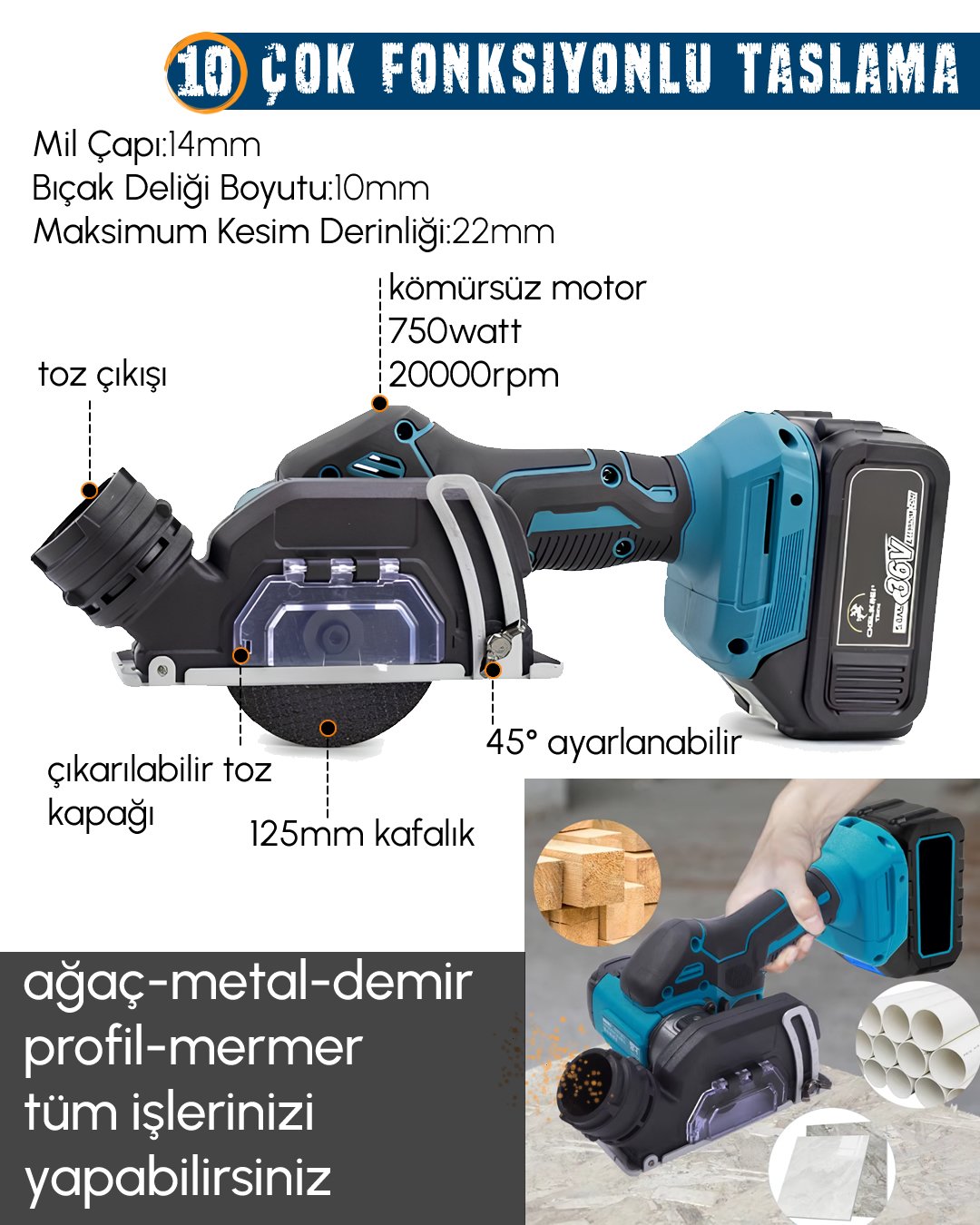 CHELİKBEİ EEA389 Akülü 10 LU Set çok fonksiyonlu avuç taşlama özellikleri