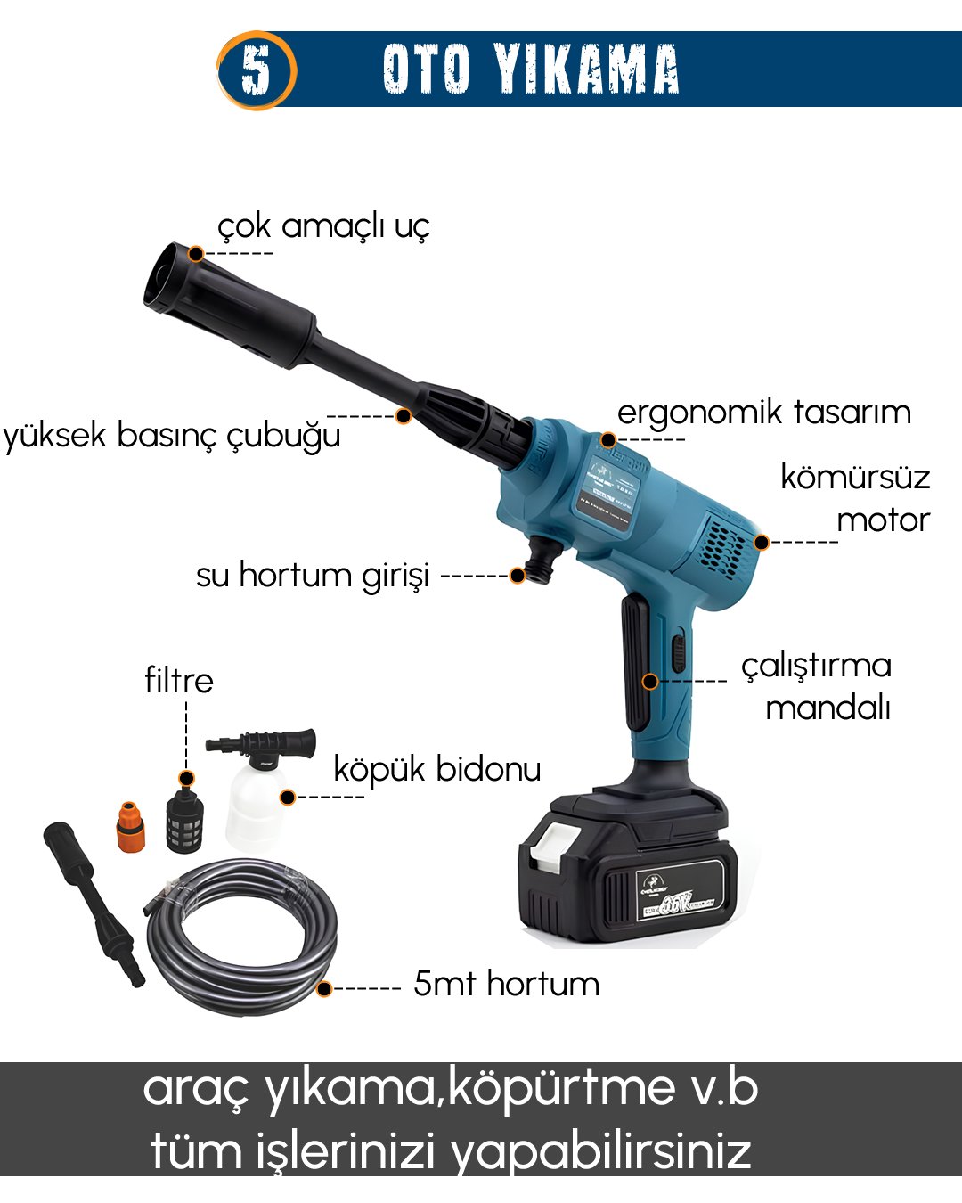 CHELİKBEİ EEA389 Akülü 10 LU Set oyo yıkama makinesi özellikleri