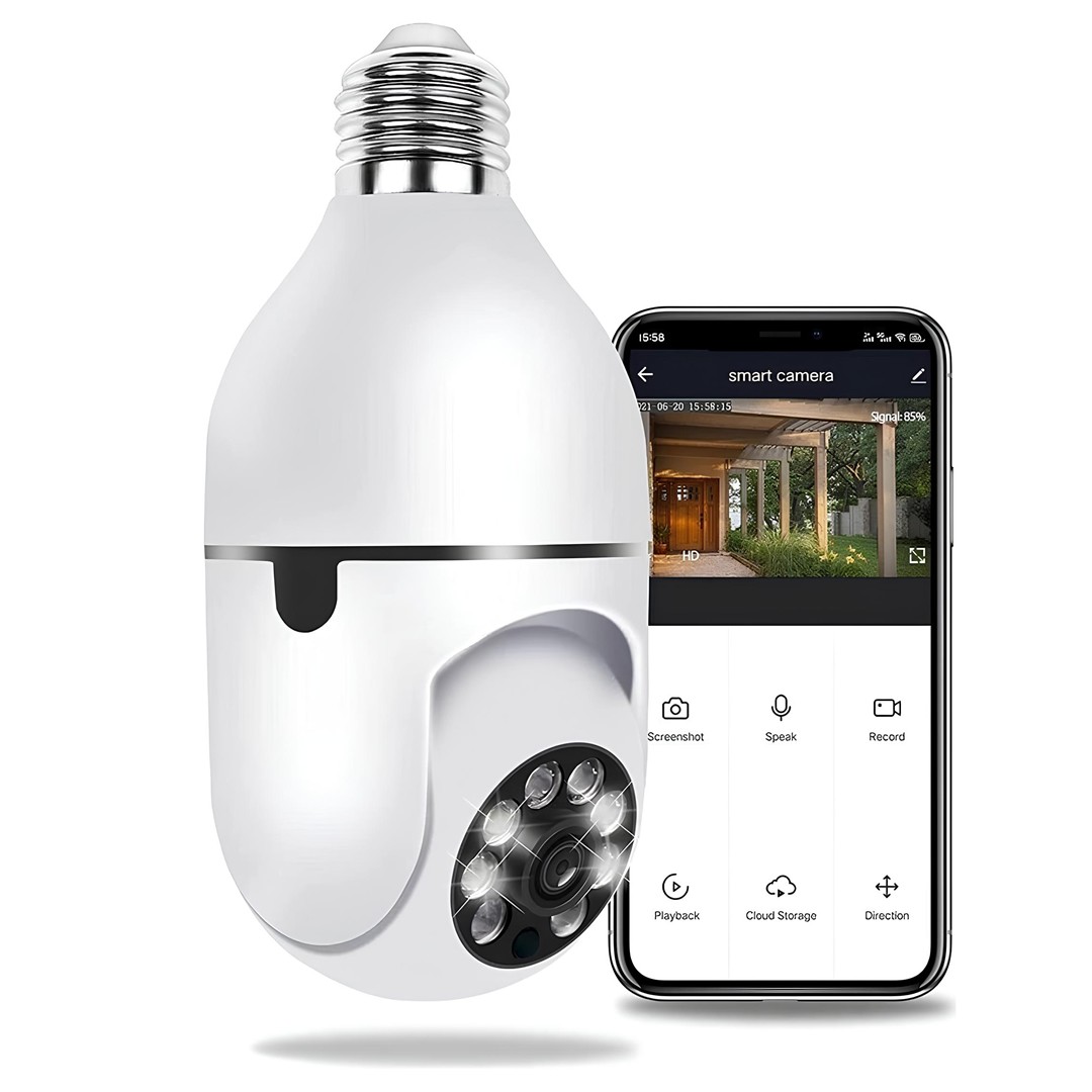 CMR19 Wifi 360 Panoramik Ampul Kamera Gece Görüş Ses Akıllı Hareket Algılayıcı Güvenlik Kamerası