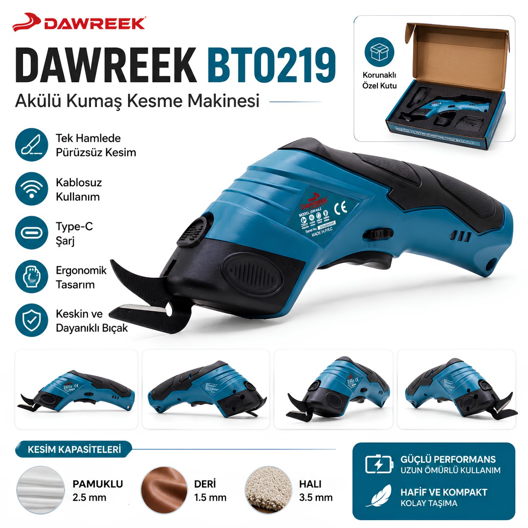 Dawreek BT0219 Akülü Kumaş Kesme Makinesi ve fiyatı