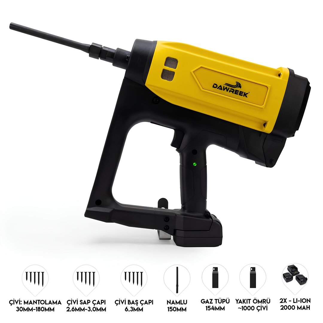 Dawreek BT0240 Şarjlı Çivi Tabancası – Gaz + Batarya Profesyonel Çakma Makinesi 30-180mm model ve fiyatlar