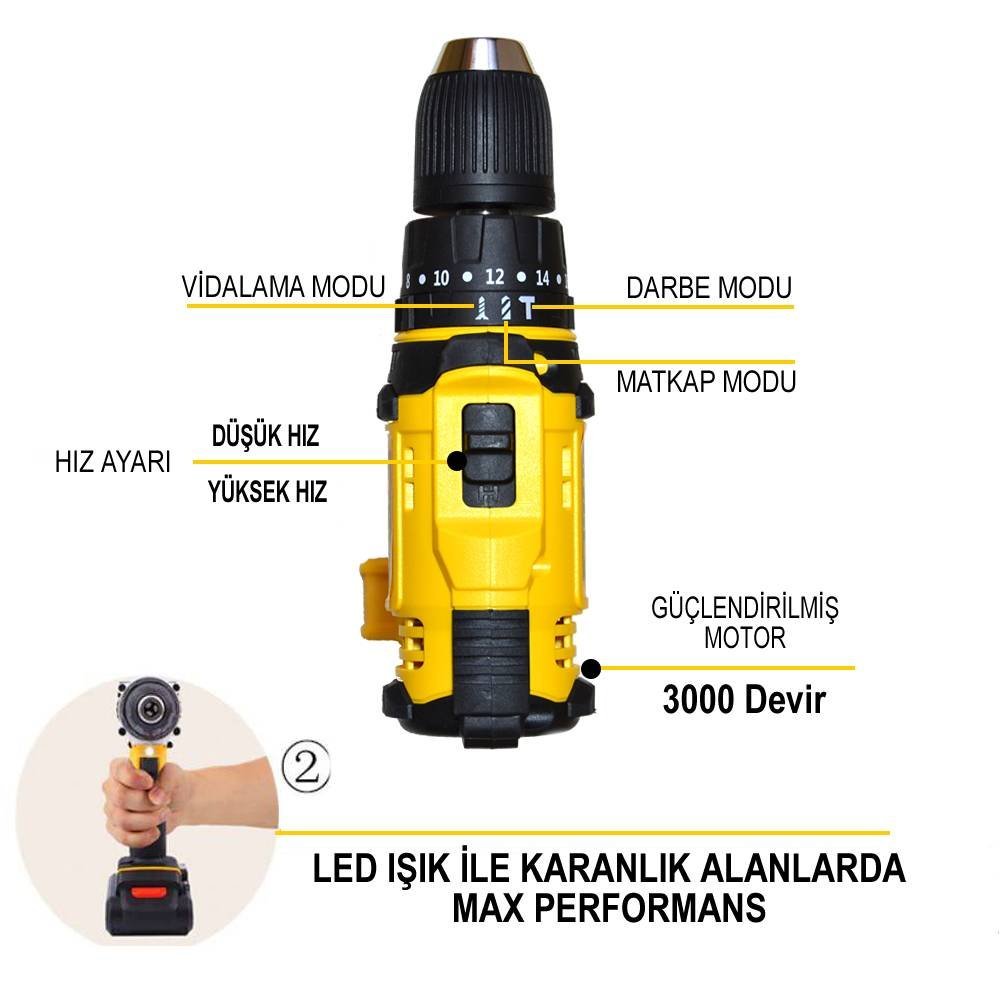 Devolt eea259 çift akülü 42v vidalama matkap seti fiyatı