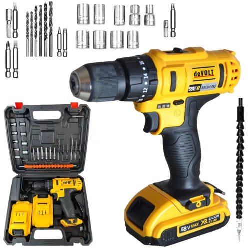 Devolt EEA312 Darbesiz 24 Parça 58vf Max Şarjlı Vidalama Matkap Seti