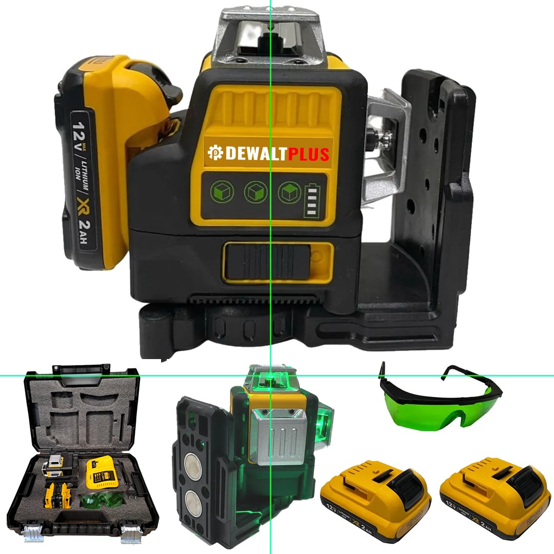 DewaltPlus EEA091 3 Fonksiyonlu Çift Akülü Mıknatıslı Lazerli Terazi