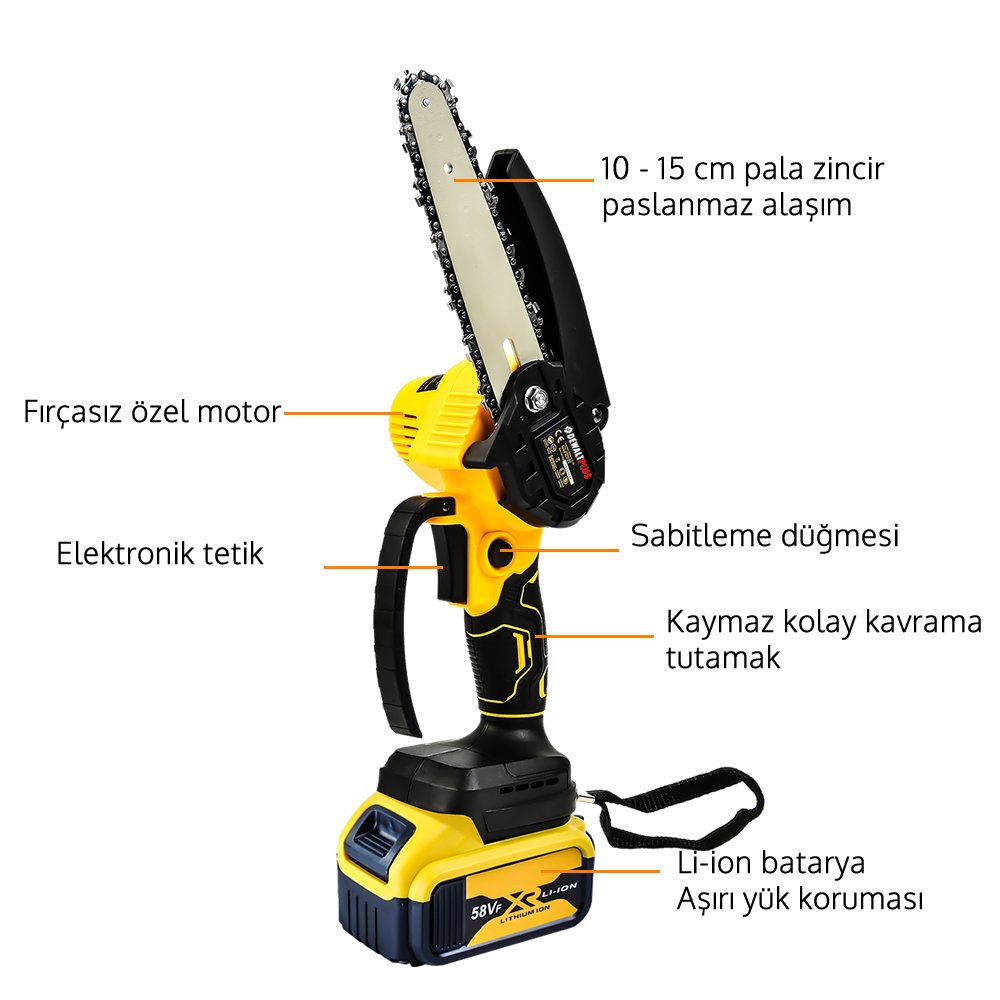 dewalt plus akülü dal kesme testere özellikleri
